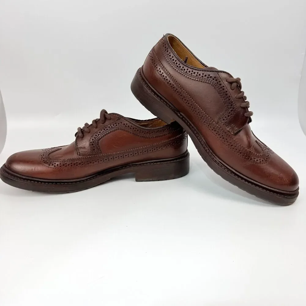 Frye James Wingtip Oxford Dress Shoes 3474597 - Chocolate Brown Leather - 7.5 B